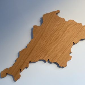 Devon & Cornwall Oak Map Wall Art