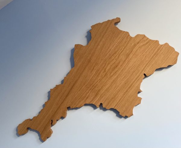 Devon & Cornwall Oak Map Wall Art