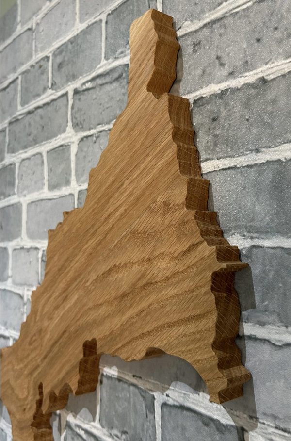 Devon Map Wall Art in Oak