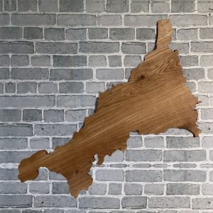 Cornwall Oak Map Wall Art - Extra Large
