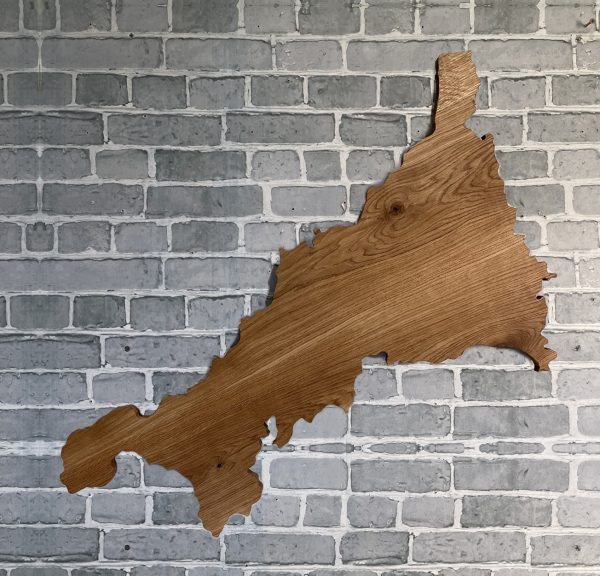 Cornwall Oak Map Wall Art - Extra Large