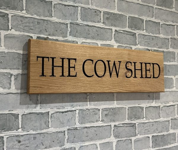 Large Oak House Sign - 14cm high