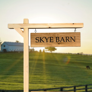 Hanging Oak House Sign with Post