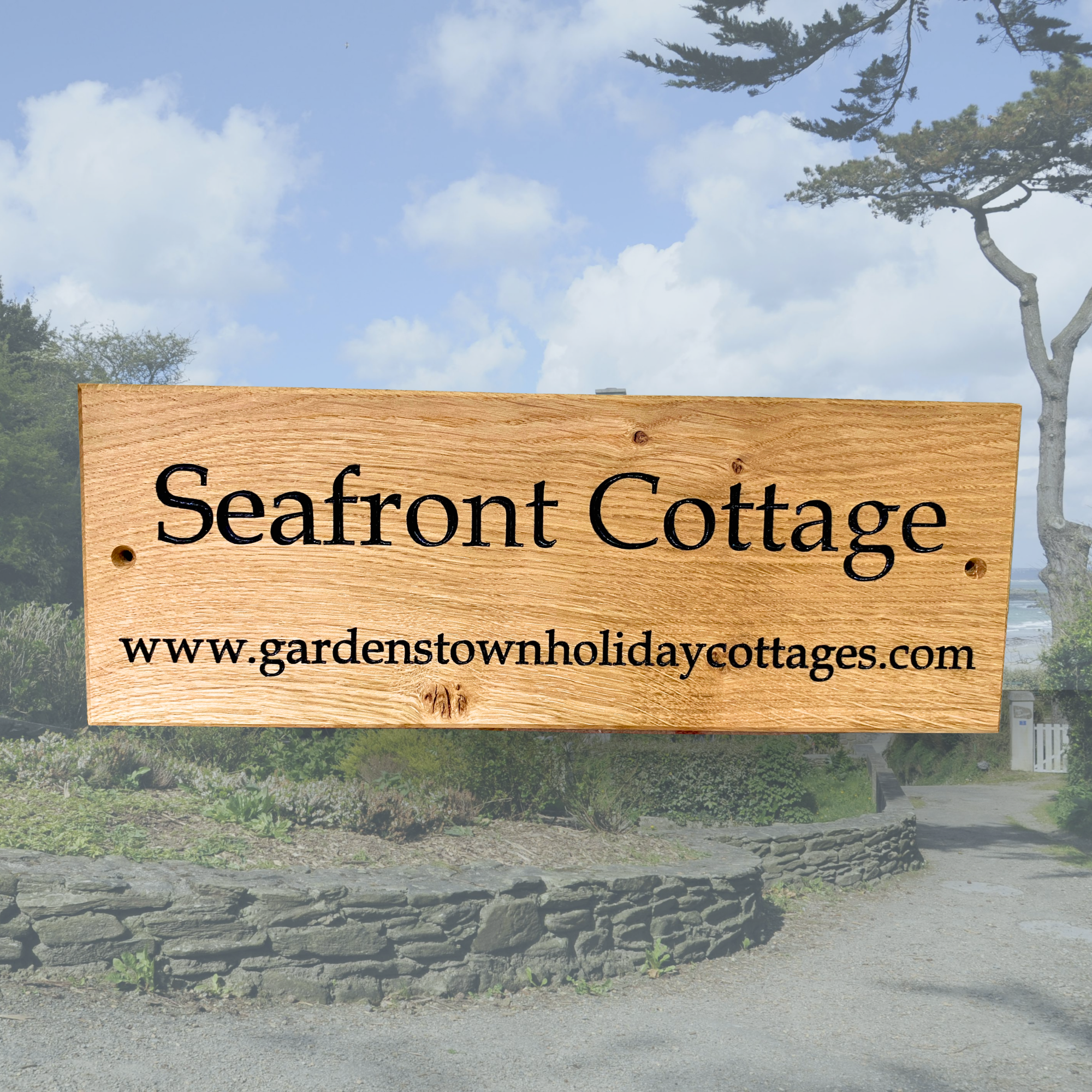 Large Oak House Sign - 14cm high - Image 13